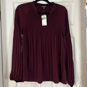 Brand new wine colored flowy Ralph Lauren top